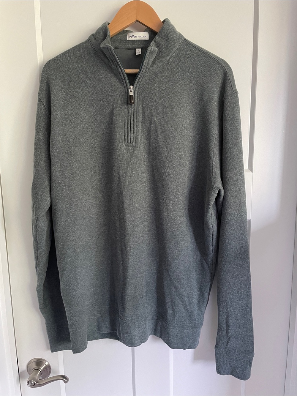 Peter Millar Men's Green Quarter Zip Sweatshirt
